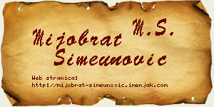 Mijobrat Simeunović vizit kartica